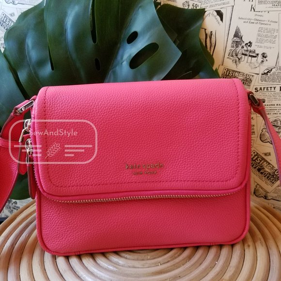 PEACH MELBA KATE SPADE RUN AROUND LARGE CROSSBODY FLAP BRAND NEW - Picture 1 of 8